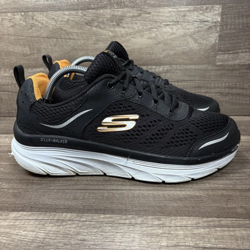 Skechers D'Lux Walker Black Mens US Size 10 Wide EUR 43 232044WW Sneakers